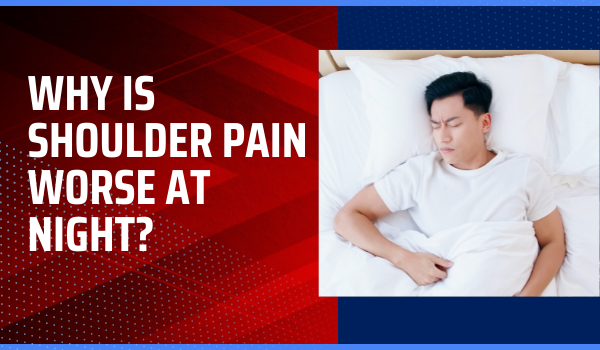 Man sleeping in bed with shoulder pain feel worse at night